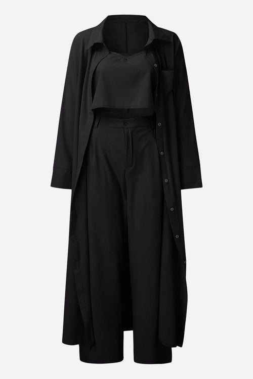 Relaxed Fit Shirt & Trouser Three-Piece Set