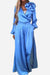 Satin Two-Piece Statement Shoulder & Palazzo Set