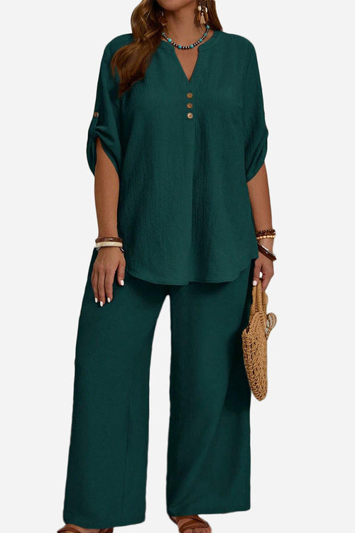 Travel-Ready & Wrinkle-Free Wide Leg & Top Set