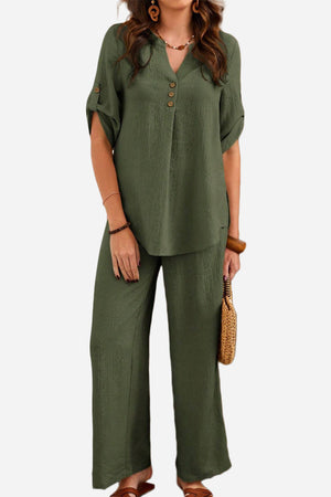 Travel-Ready & Wrinkle-Free Wide Leg & Top Set