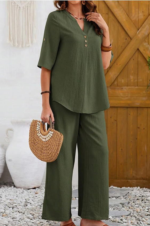 Travel-Ready & Wrinkle-Free Wide Leg & Top Set