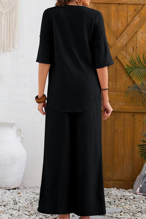 Travel-Ready & Wrinkle-Free Wide Leg & Top Set
