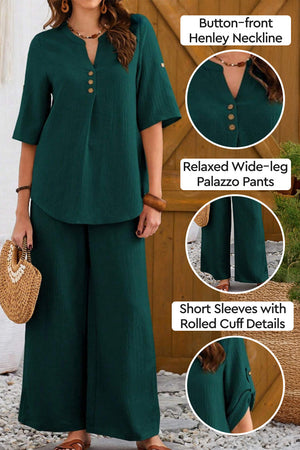 Travel-Ready & Wrinkle-Free Wide Leg & Top Set