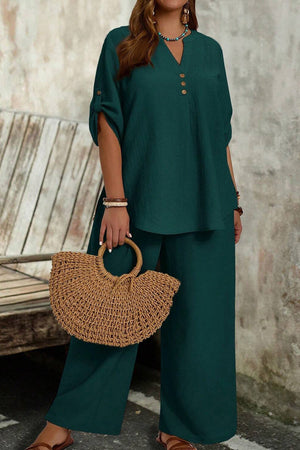 Travel-Ready & Wrinkle-Free Wide Leg & Top Set