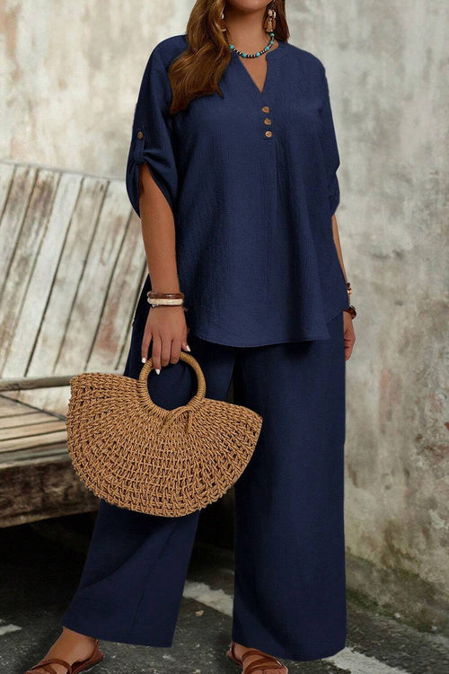 Travel-Ready & Wrinkle-Free Wide Leg & Top Set
