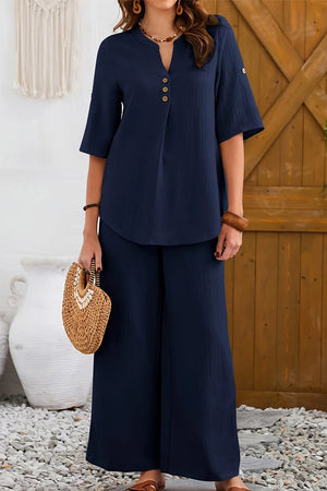 Travel-Ready & Wrinkle-Free Wide Leg & Top Set