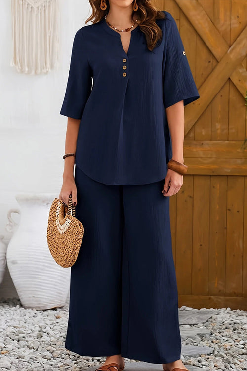Travel-Ready & Wrinkle-Free Wide Leg & Top Set