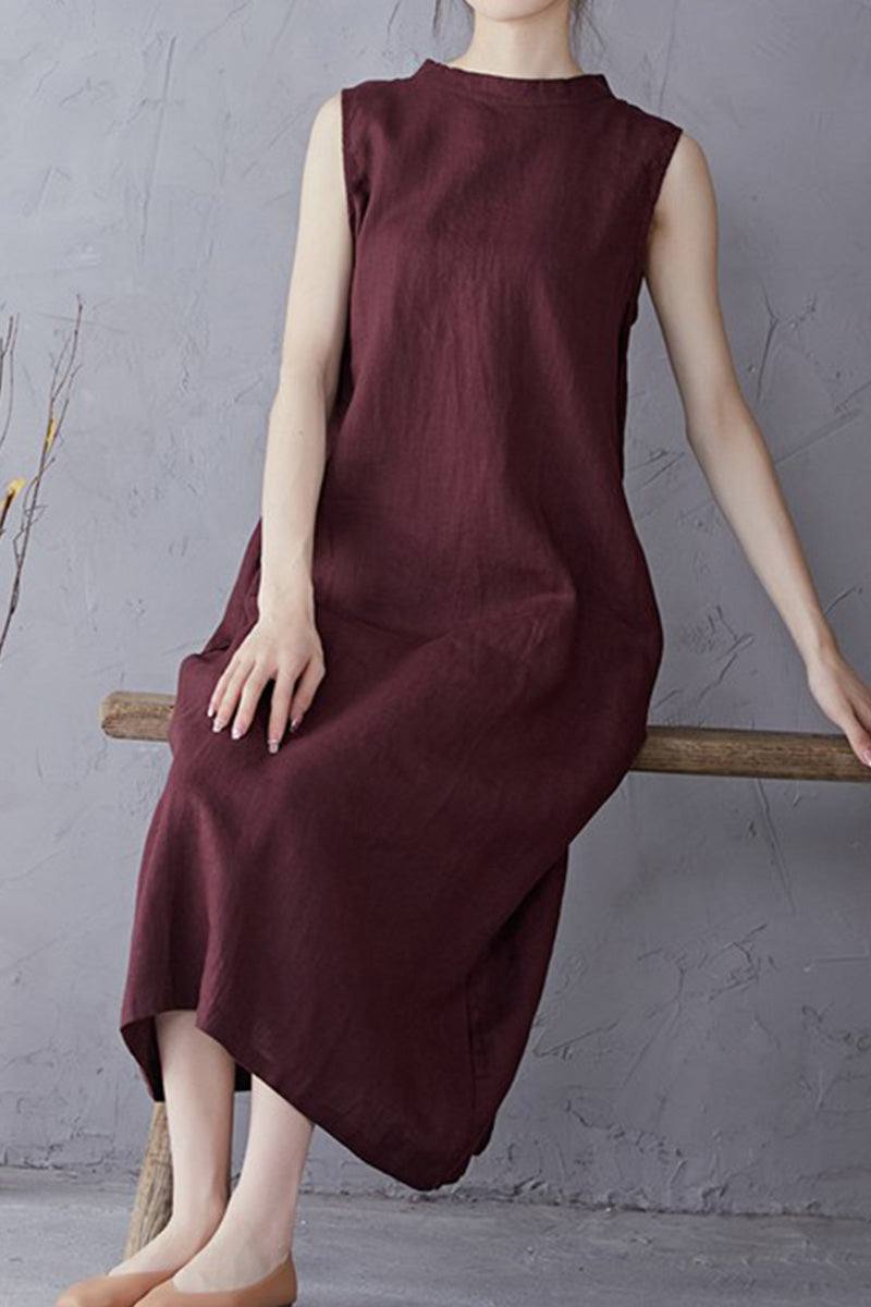 Sunrise Market 100% Linen Midi Dress