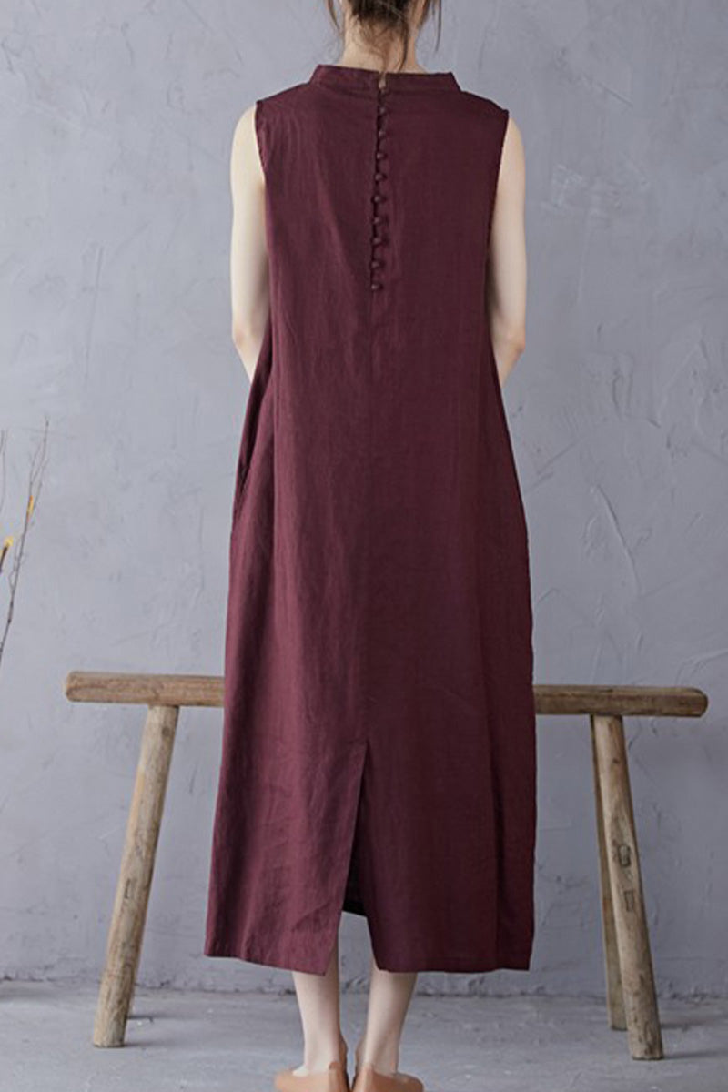 Sunrise Market 100% Linen Midi Dress