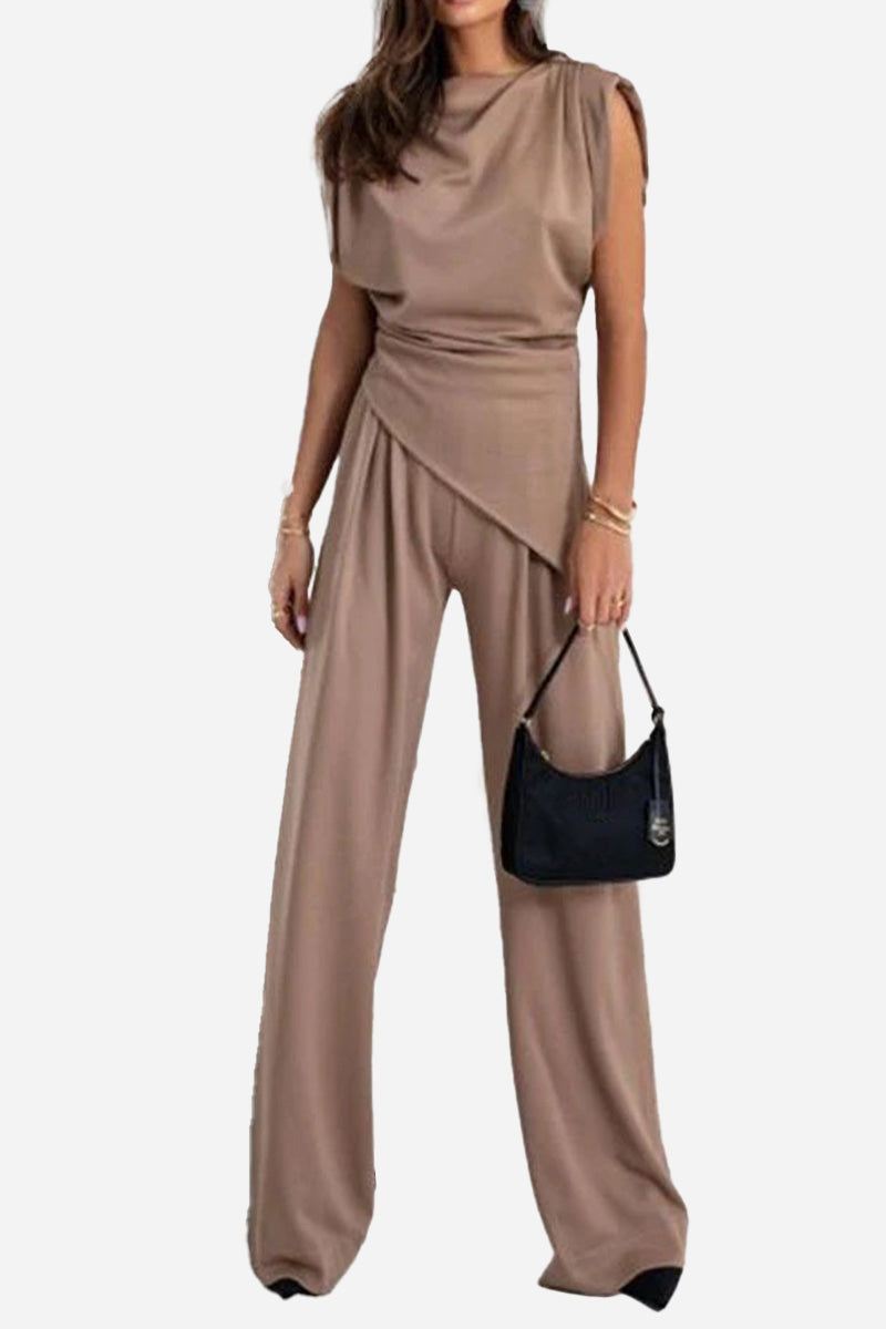 Manhattan Lines Draped Two-Piece Set