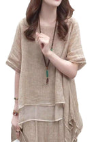 Women's Provence Cotton Linen blend layered top with soft drape and relaxed fit