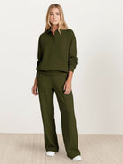 Wrinkle-free polo set with structured loungewear design and breathable fabric