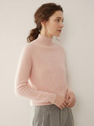 Lightweight 100% Italian cashmere sweater with mock-neck and regular fit for elegant, breathable warmth