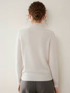 Lightweight 100% Italian cashmere sweater with mock-neck and regular fit for elegant layering and all-day comfort