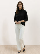 Lightweight 100% Italian cashmere sweater with mock neck and regular fit for elegant, warm comfort