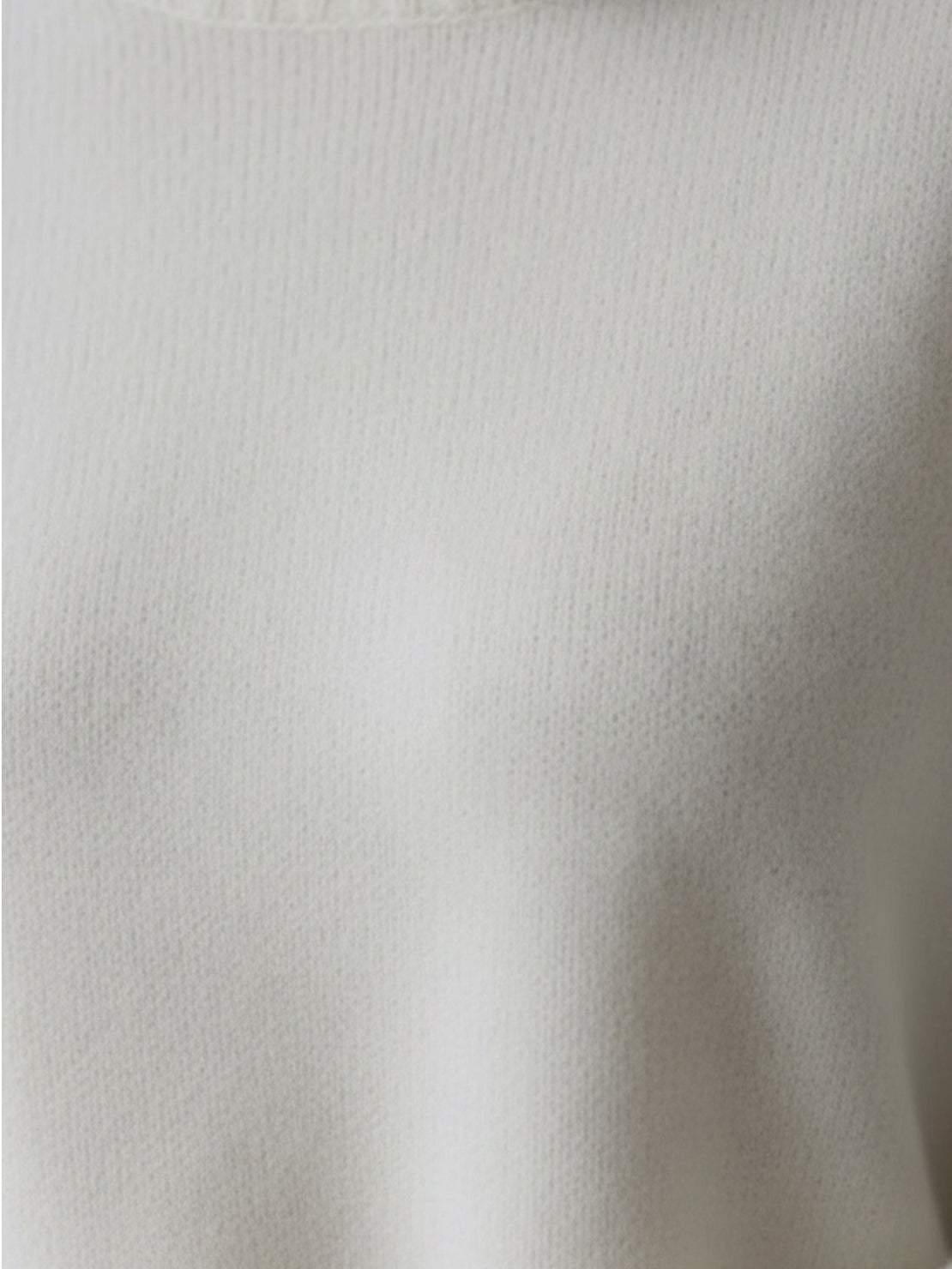 Oversized crew neck knit sweater with drop-shoulder sleeves and ribbed cuffs in neutral color