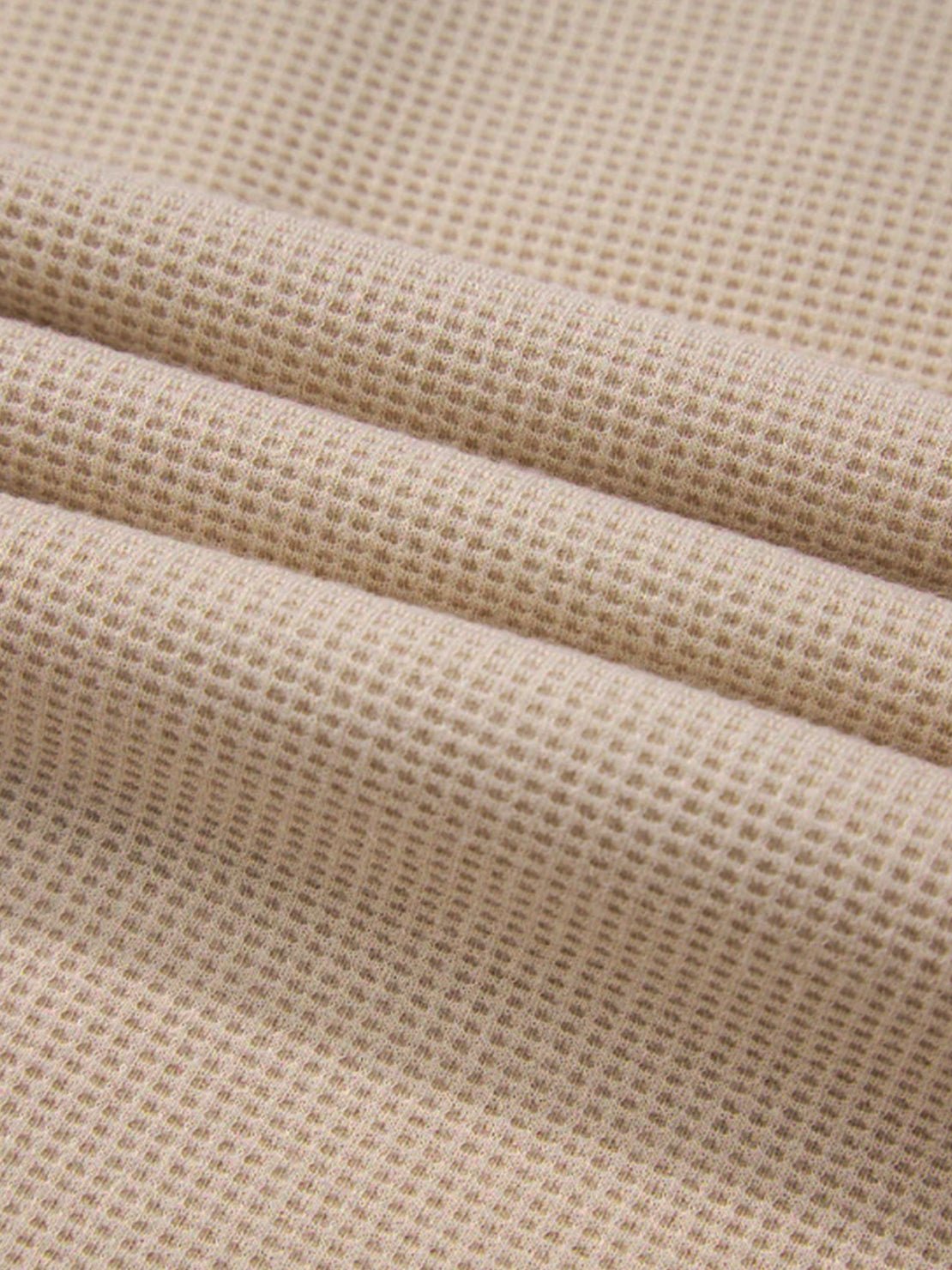 CloudKnit Oversized Hooded Shacket in waffle knit with button front and drawstring hood for cozy layering