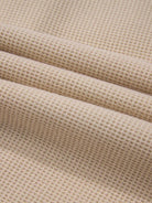 CloudKnit Oversized Hooded Shacket in waffle knit with button front and drawstring hood for cozy layering