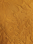 Floral jacquard pleated top with flutter sleeves and 3D floral texture