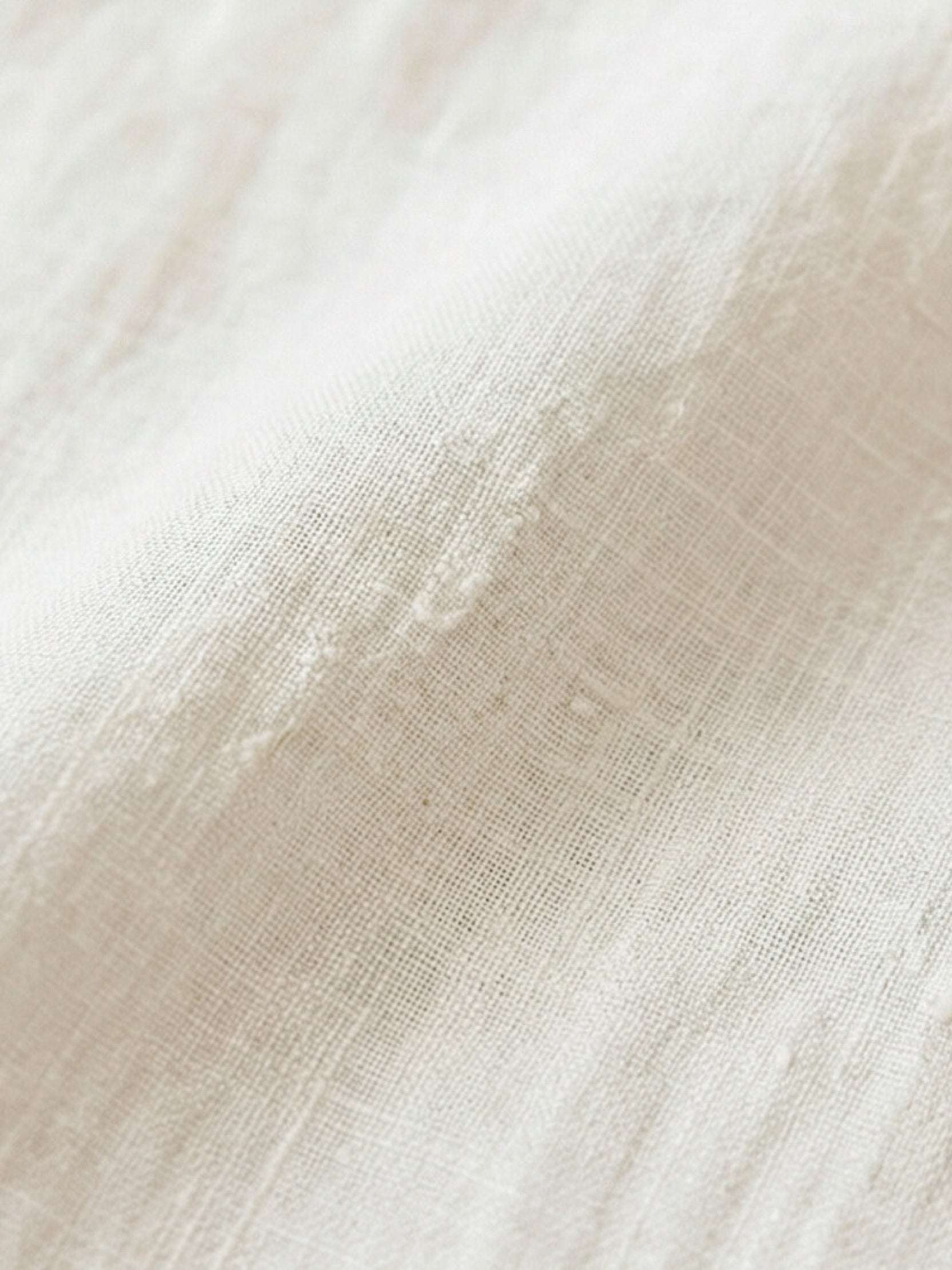 Lightweight cotton linen set with V-neck top and wide-leg pants