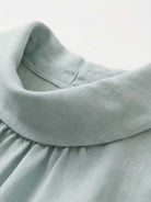 100% linen sleeveless top with cowl collar and relaxed boxy fit