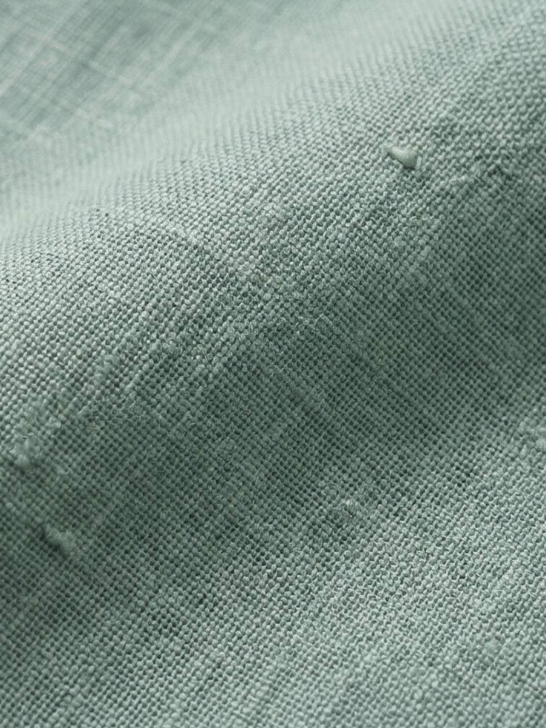 White 100% linen two-way button blouse with Peter Pan collar and cap sleeves