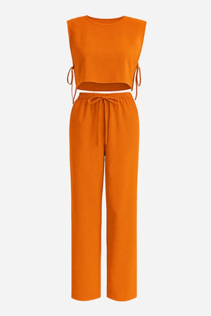 Breathable Cotton-Linen Blend Two-Piece