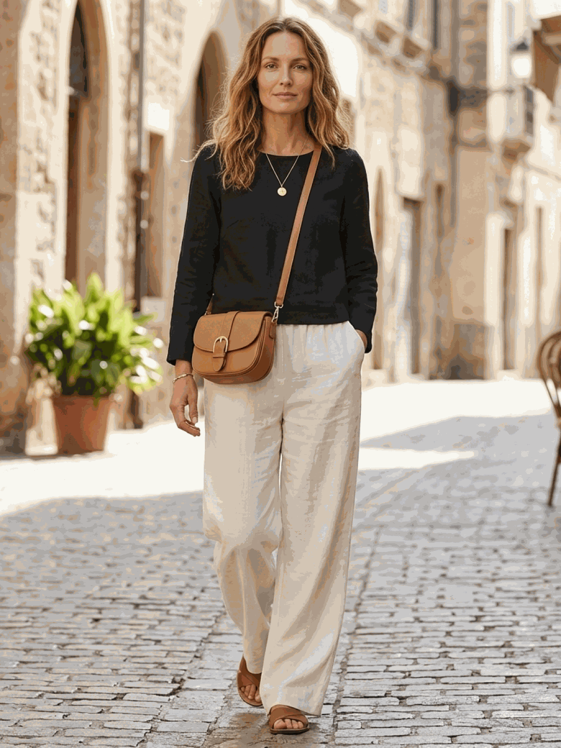Two women wearing breathable cotton and linen casual chic duo two-piece sets, stylish and comfortable for mixing and matching