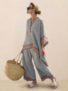 Coastal Comfort Linen two-piece set with lace details and breathable fabric