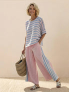 Coastal Comfort Linen two-piece set with lace details and breathable fabric