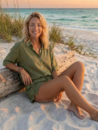 Coastal Linen Cotton two-piece set with breathable linen-cotton blend fabric