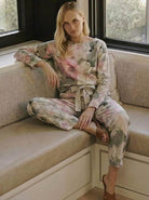 Cotton-linen monochrome longline top and wide-leg pants set in relaxed fit