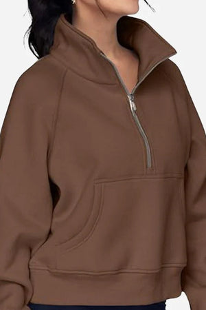 Cozy Oversized Half-Zip Fleece Pullover Sweatshirt