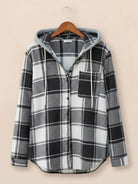 Highland Plaid Shacket cozy plaid overshirt with fleece lining and hood for cool weather layering