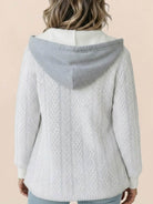 Highland Plaid Shacket with soft fleece lining, plaid pattern, button-front closure, hood, and front pockets for cozy layering