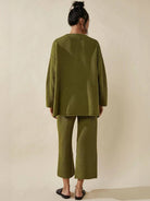 Two-piece oversized set in multi-weather comfort fabric with high collar and deep zipper