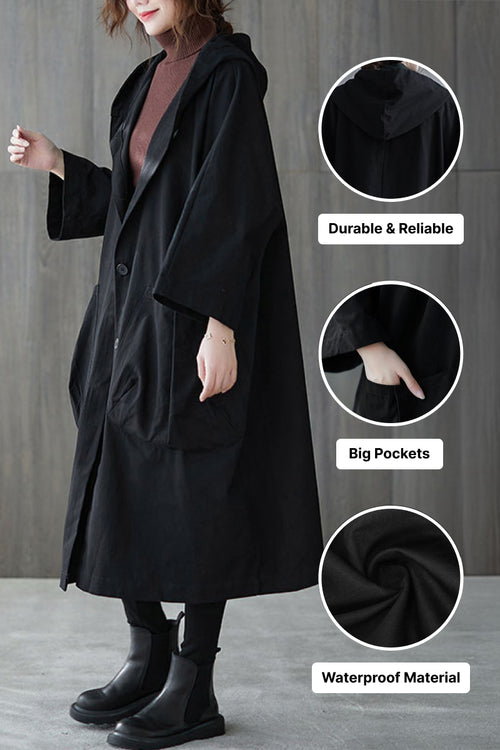 One Size Fits All Oversized Water Resistant Windbreaker Jacket