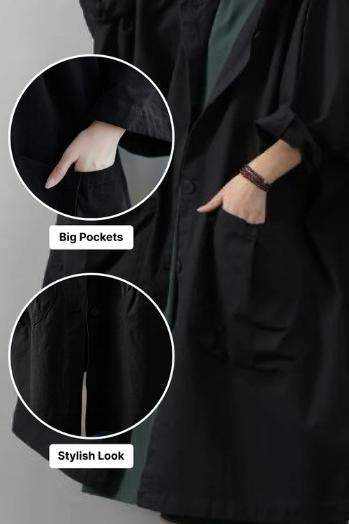 One Size Fits All Oversized Water Resistant Windbreaker Jacket