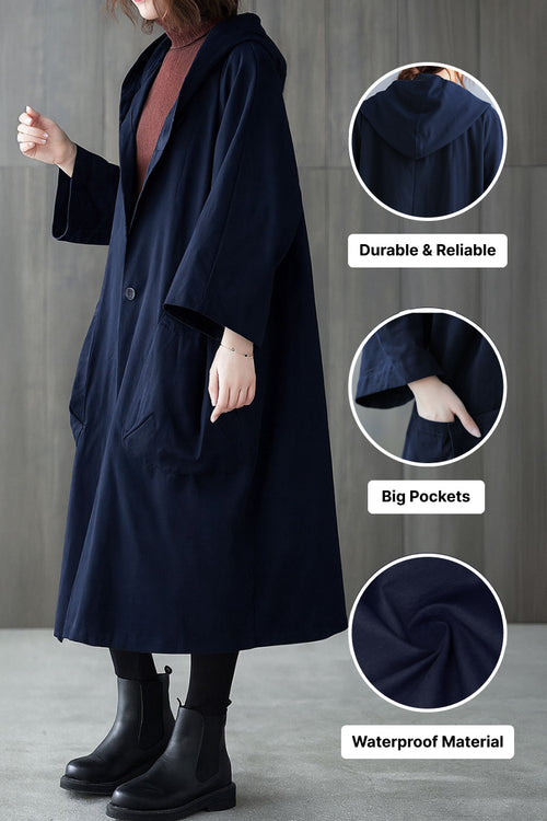 One Size Fits All Oversized Water Resistant Windbreaker Jacket