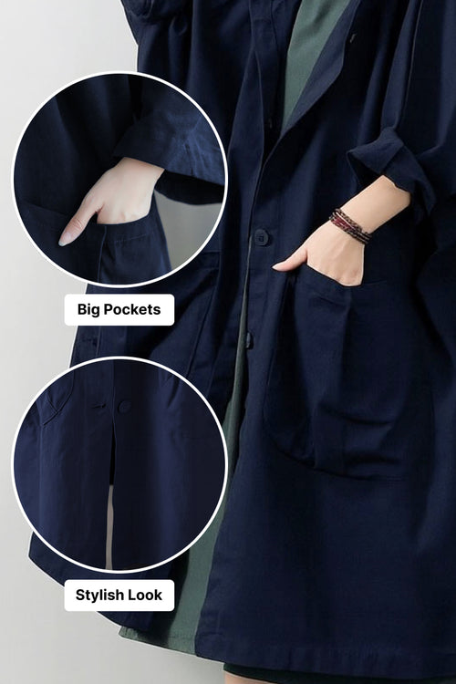 One Size Fits All Oversized Water Resistant Windbreaker Jacket