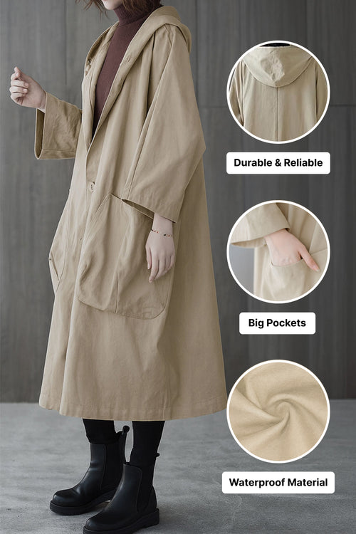 One Size Fits All Oversized Water Resistant Windbreaker Jacket