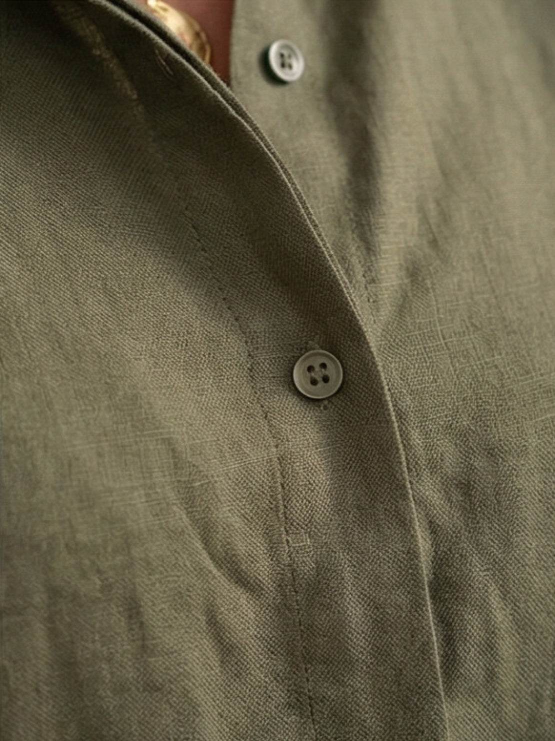 Model wearing oversized 100% cotton shirt with wide-leg pants co-ord set