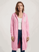 Oversized long zip sweatshirt hoodie with fleece lining and large front pockets