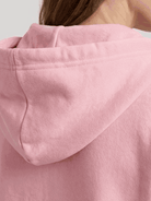 Oversized long zip sweatshirt hoodie with fleece lining and front pockets for cozy layering