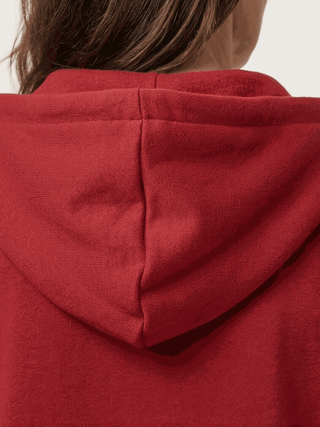 Women wearing oversized long zip sweatshirt hoodie with fleece lining and front pockets