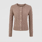 Cable-Knit Crew Cardigan