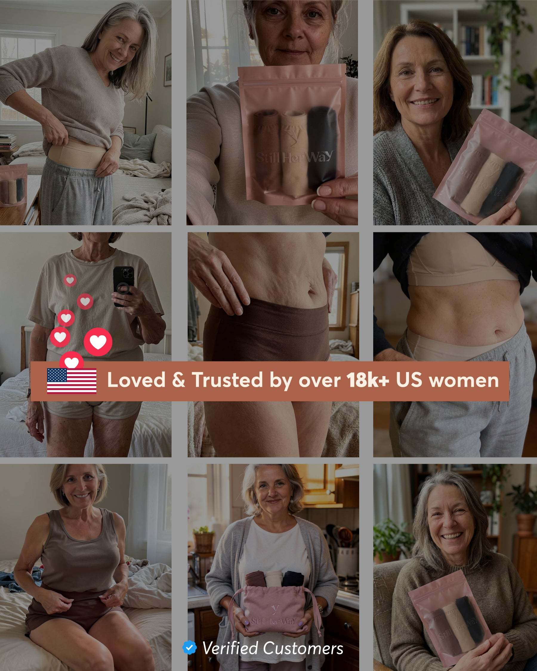 Still Her Motion™ ActiveFlex performance leakproof underwear 5-pack with stretchy nylon-spandex body and cotton-lined gusset