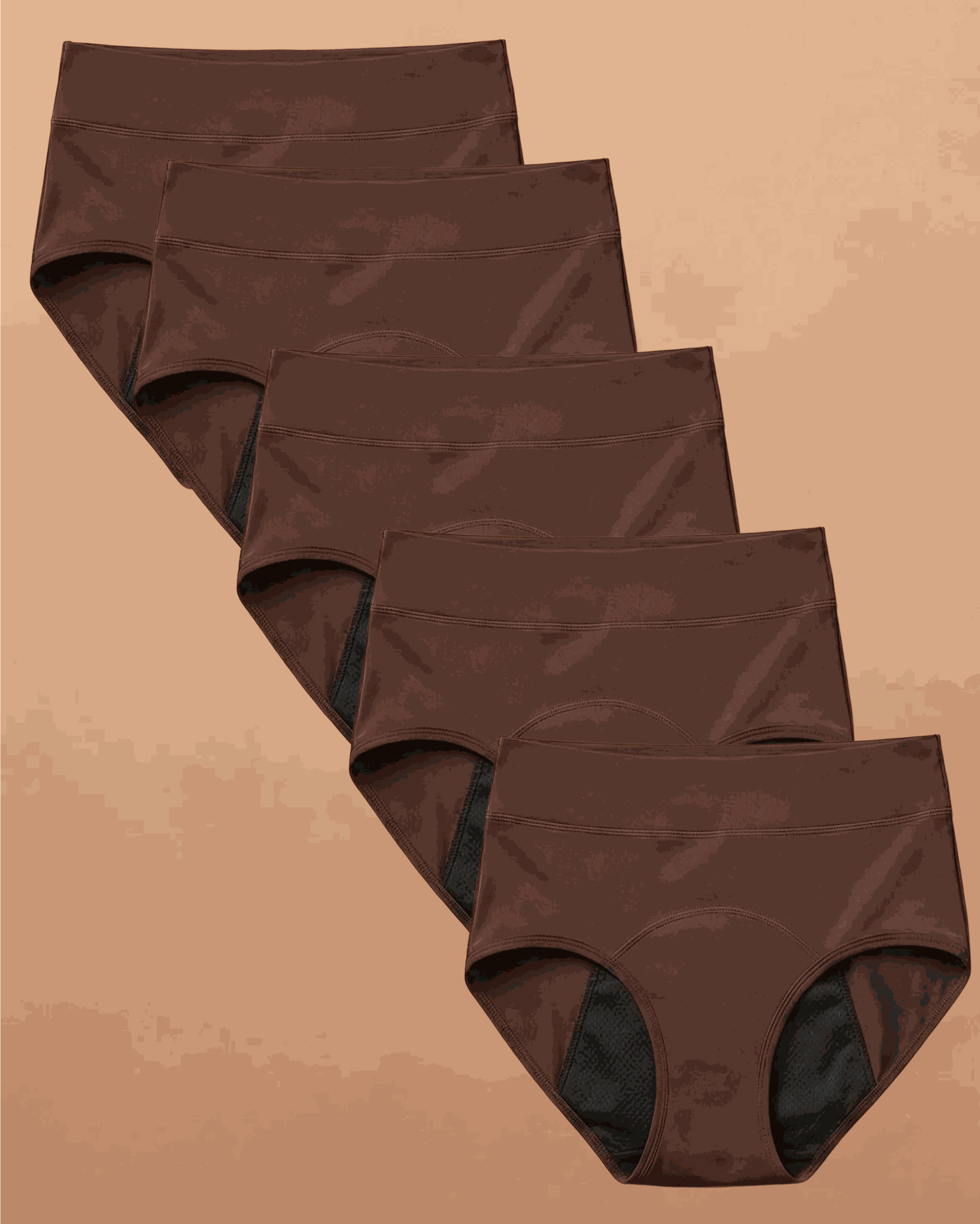 Still Her Motion™ ActiveFlex leakproof performance underwear 5-pack with high-stretch nylon-spandex and cotton lining