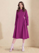 Women's water-repellent A-line hooded raincoat with belt and insulated lining