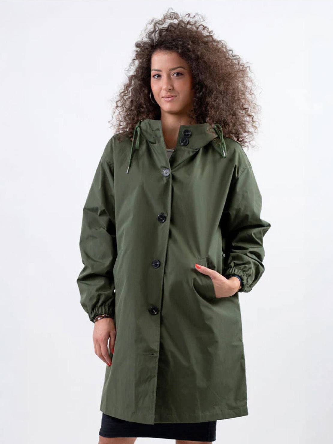 Water-resistant oversized hooded windbreaker jacket for outdoor protection and style